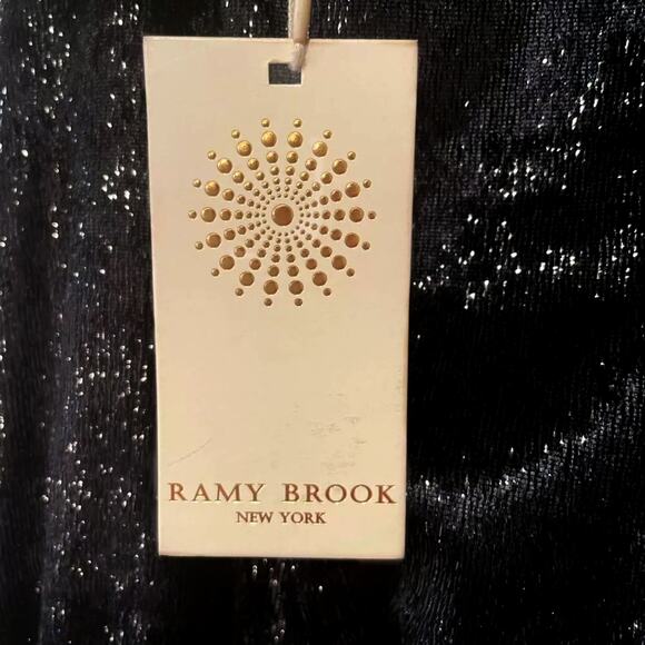 NWT RAMY BROOK Ellin Shimmer Velvet Halter Party Cocktail Mini Dress - Picture 7 of 9